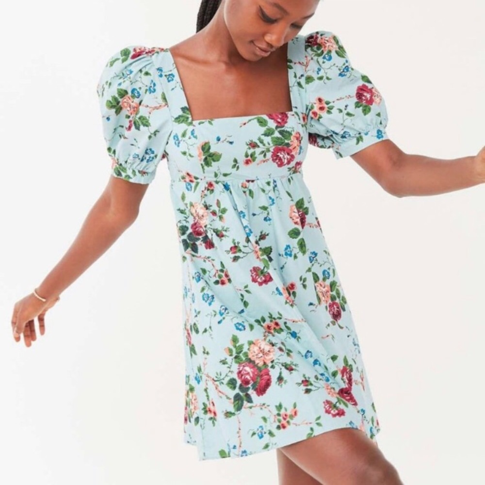 Urban Outfitters Laura Ashley Penelope Puff Sleeve Babydoll Dress